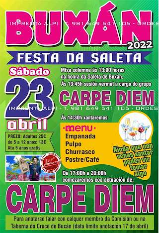 Fechas, información, programa, cartel, imágenes, mapa y ubicación de Festa da Saleta de Buxán   en  Val do Dubra