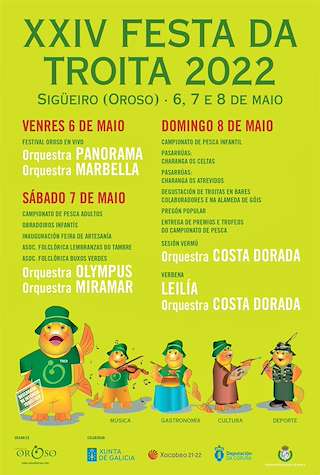 Fechas, información, programa, cartel, imágenes, mapa y ubicación de XXVI Festa da Troita  en  Oroso