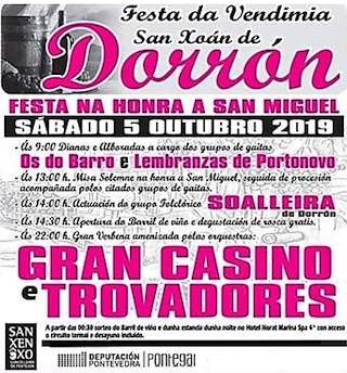 Fechas, información, programa, cartel, imágenes, mapa y ubicación de Festa da Vendimia de Dorrón  en  Sanxenxo
