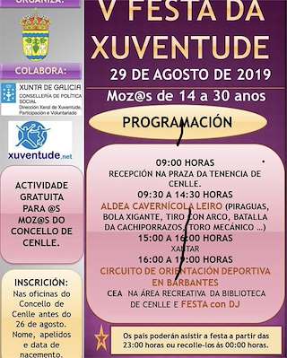 Fechas, información, programa, cartel, imágenes, mapa y ubicación de V Festa da Xuventude  en  Cenlle
