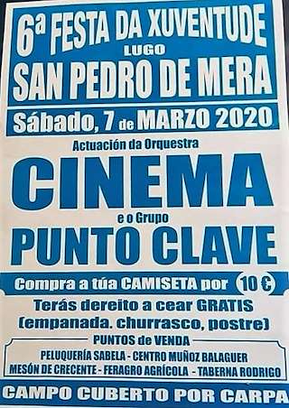 Fechas, información, programa, cartel, imágenes, mapa y ubicación de VIII Festa da Xuventude de San Pedro de Mera  en  Lugo