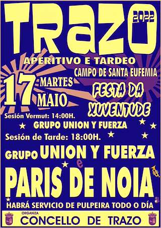 Fechas, información, programa, cartel, imágenes, mapa y ubicación de Festa da Xuventude de Santa Eufemia  en  Trazo