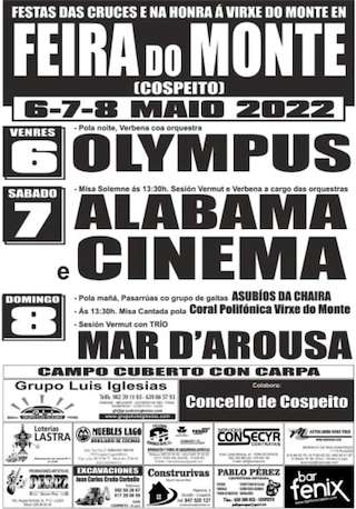 Fechas, información, programa, cartel, imágenes, mapa y ubicación de Festa das Cruces de Feira do Monte  en  Cospeito