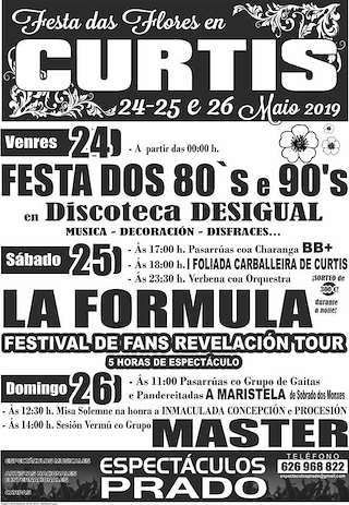 Fechas, información, programa, cartel, imágenes, mapa y ubicación de Festa das Flores  en  Curtis