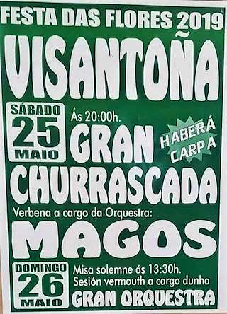 Fechas, información, programa, cartel, imágenes, mapa y ubicación de Festa das Flores de Visantoña  en  Mesía