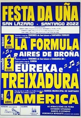 Fechas, información, programa, cartel, imágenes, mapa y ubicación de Festa das Uñas de San Lázaro  en  Santiago de Compostela