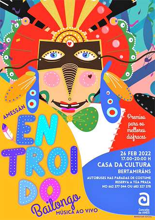 Fechas, información, programa, cartel, imágenes, mapa y ubicación de Festa de Entroido Amessán