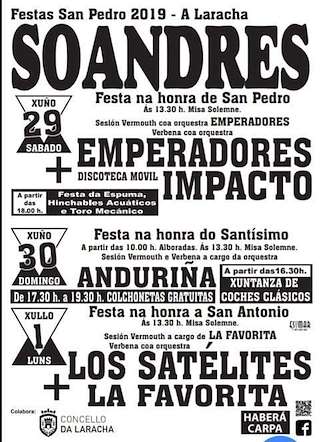 Fechas, información, programa, cartel, imágenes, mapa y ubicación de Festa de San Pedro de Soandres (2024)  en  Laracha