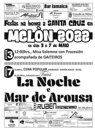 Fechas, información, programa, cartel, imágenes, mapa y ubicación de Festa de Santa Cruz  en  Melón