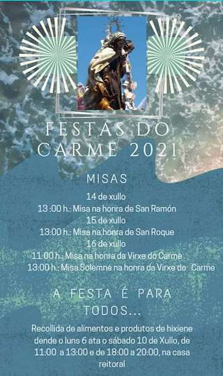 Fechas, información, programa, cartel, imágenes, mapa y ubicación de Festa do Carme - Festas de Verán (2024)  en  Illa de Arousa
