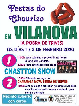 Fechas, información, programa, cartel, imágenes, mapa y ubicación de Festa do Chourizo de Vilanova  en  A Pobra de Trives