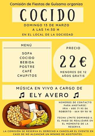 Fechas, información, programa, cartel, imágenes, mapa y ubicación de Festa do Cocido en Guísamo  en  Bergondo