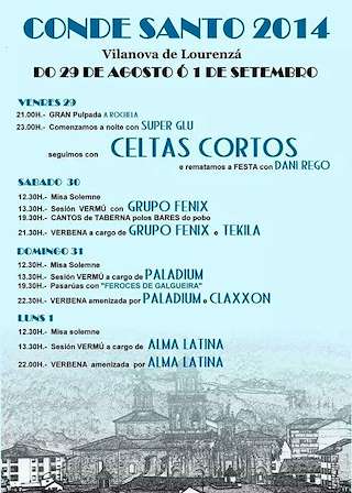 Fechas, información, programa, cartel, imágenes, mapa y ubicación de Festa do Conde Santo  en  Lourenzá