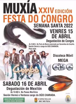 Fechas, información, programa, cartel, imágenes, mapa y ubicación de XXVI Festa do Congro  en  Muxía