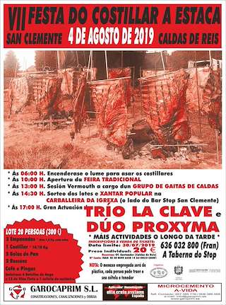 Fechas, información, programa, cartel, imágenes, mapa y ubicación de IX Festa do Costillar a Estaca de San Clemente  en  Caldas de Reis