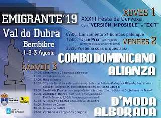 Fechas, información, programa, cartel, imágenes, mapa y ubicación de Festa do Emigrante de Bembibre  en  Val do Dubra