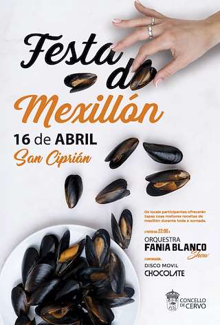 Fechas, información, programa, cartel, imágenes, mapa y ubicación de Festa do Mexillón de San Ciprián  en  Cervo