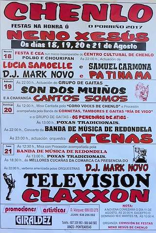 Fechas, información, programa, cartel, imágenes, mapa y ubicación de Festa do Neno Xesús de Chenlo  en  O Porriño