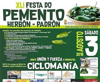 Fechas, información, programa, cartel, imágenes, mapa y ubicación de XLIII Festa do Pemento de Herbón  en  Padrón