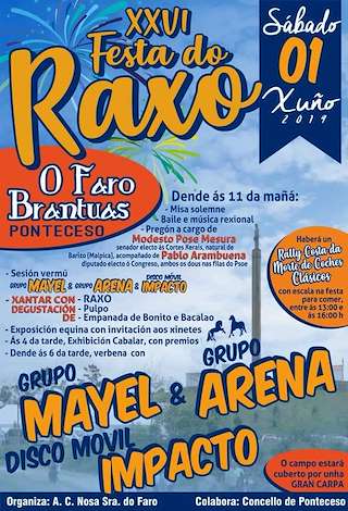 Fechas, información, programa, cartel, imágenes, mapa y ubicación de XXIX Festa do Raxo  en  Ponteceso