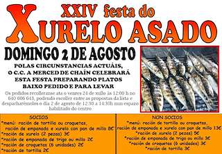 Fechas, información, programa, cartel, imágenes, mapa y ubicación de XXVII Festa do Xurelo Asado de Chaín  en  Gondomar
