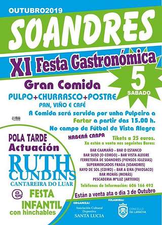 Fechas, información, programa, cartel, imágenes, mapa y ubicación de XIII Festa Gastronómica de Soandres  en  Laracha