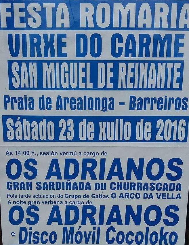Festa Romería da Virxe do Carme de San Miguel de Reinante en Barreiros