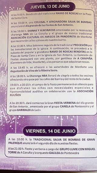 Festas de San Antonio (2024) en Monforte de Lemos