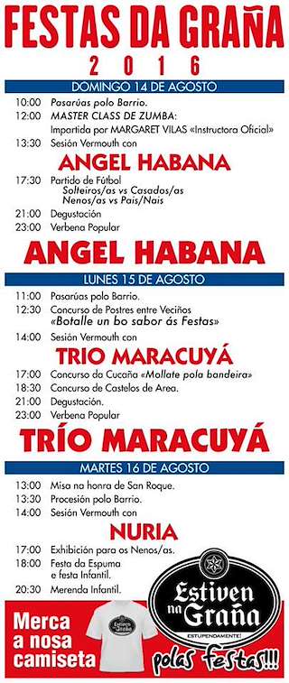 Fechas, información, programa, cartel, imágenes, mapa y ubicación de Festas da Graña  en  Ferrol