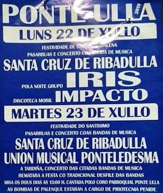 Fechas, información, programa, cartel, imágenes, mapa y ubicación de Festas da Madalena de Ponte Ulla  en  Vedra