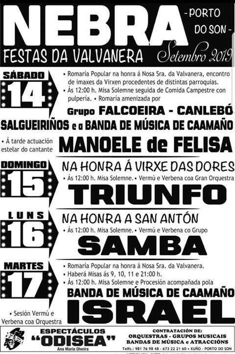 Festas da Valvanera de Nebra en Porto do Son