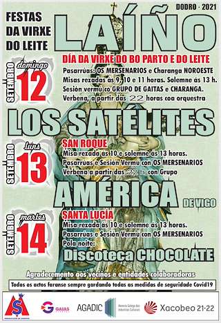 Fechas, información, programa, cartel, imágenes, mapa y ubicación de Festas da Virxe do Leite de Laiño  en  Dodro