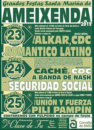 Fechas, información, programa, cartel, imágenes, mapa y ubicación de Festas de Ameixenda  en  Ames