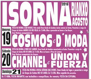 Fechas, información, programa, cartel, imágenes, mapa y ubicación de Festas de Isorna  en  Rianxo