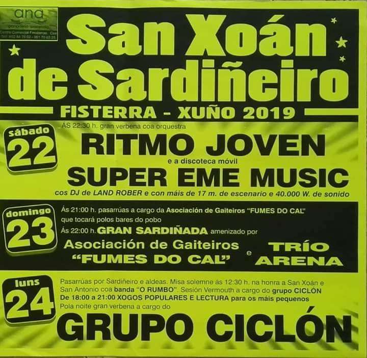 Festas de San Xoán Bautista de Sardiñeiro (2024) en Fisterra