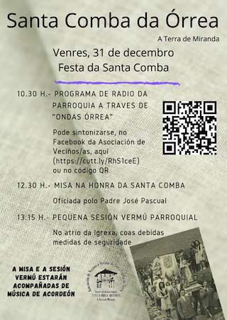 Fechas, información, programa, cartel, imágenes, mapa y ubicación de Festas de Santa Comba de Órrea  en  Riotorto