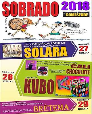 Fechas, información, programa, cartel, imágenes, mapa y ubicación de Festas de Sobrado   en  Gomesende