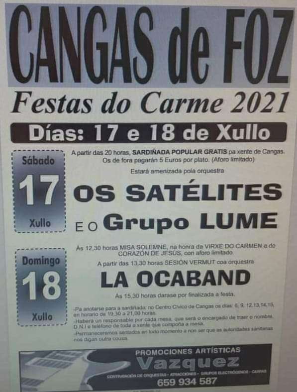 Festas do Carme e San Pedro de Cangas (2024) en Foz