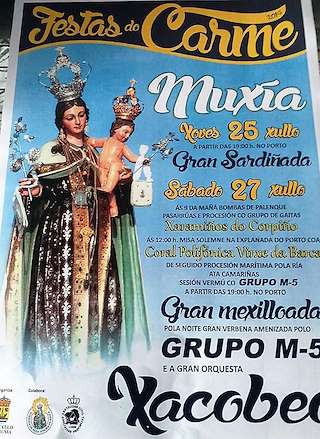 Fechas, información, programa, cartel, imágenes, mapa y ubicación de Festas do Carme  en  Muxía