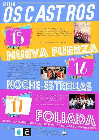 Fechas, información, programa, cartel, imágenes, mapa y ubicación de Festas do Carmen de Os Castros  en  A Coruña
