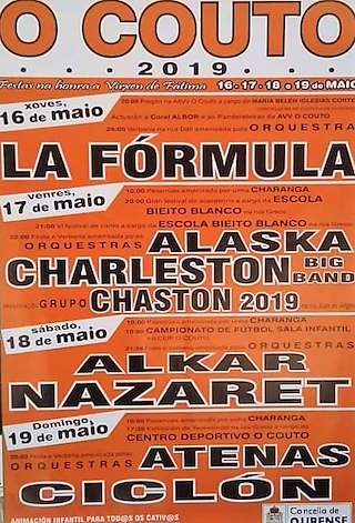 Fechas, información, programa, cartel, imágenes, mapa y ubicación de Festas do Couto  en  Ourense