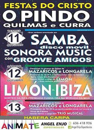 Fechas, información, programa, cartel, imágenes, mapa y ubicación de Festas do Cristo de O Pindo  en  Carnota