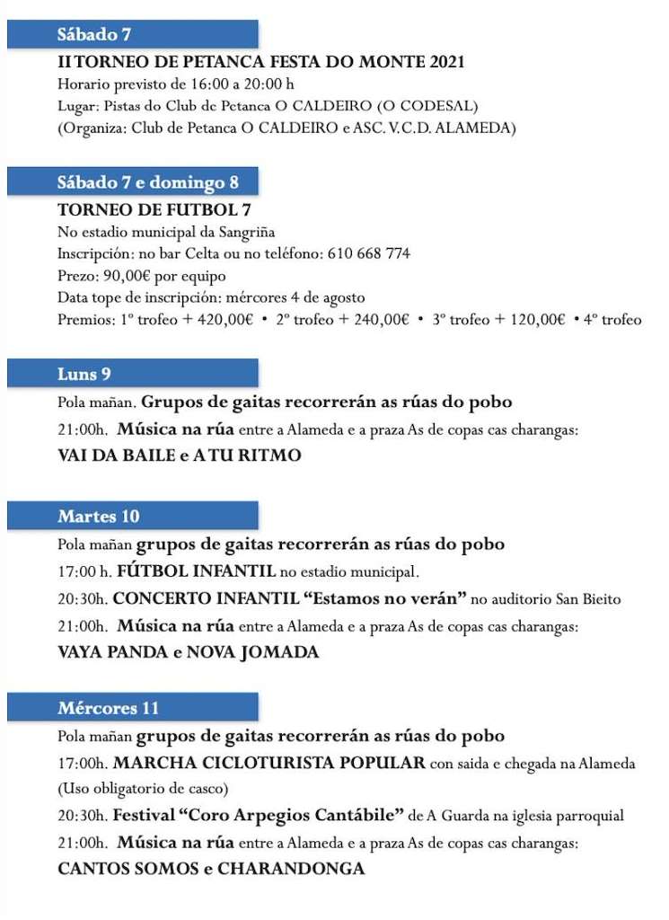 Festas do Monte (2024) en A Guarda