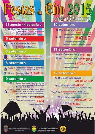Fechas, información, programa, cartel, imágenes, mapa y ubicación de Festas do Oito e Santa María de Ferreira  en  O Valadouro