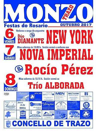 Fechas, información, programa, cartel, imágenes, mapa y ubicación de Festas do Rosario de Monzo  en  Trazo