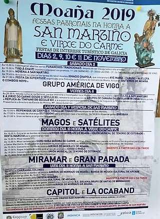 Fechas, información, programa, cartel, imágenes, mapa y ubicación de Festas do San Martiño  en  Moaña