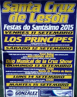 Fechas, información, programa, cartel, imágenes, mapa y ubicación de Festas do Santísimo de Santa Cruz de Lesón  en  A Pobra do Caramiñal