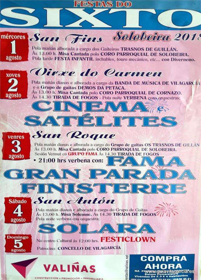Festas do Sixto - San Félix, Virxe do Carme, San Roque e San Antón en Vilagarcía de Arousa