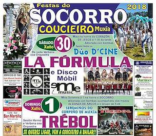 Fechas, información, programa, cartel, imágenes, mapa y ubicación de Festas do Socorro de Coucieiro (2024)  en  Muxía