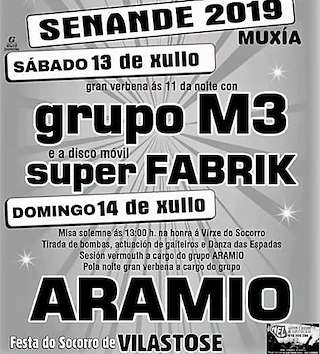 Fechas, información, programa, cartel, imágenes, mapa y ubicación de Festas do Socorro de Senande (2024)  en  Muxía